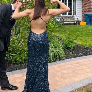 Scala Navy blue sequined Prom dress